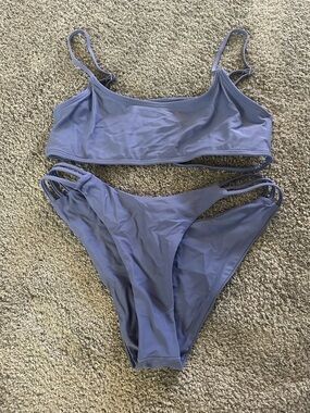 SHEIN Lavender Blue Strappy Bikini Set
